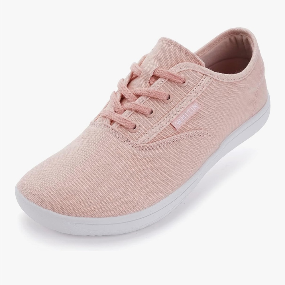 WHITIN Women's Wide Pink Canvas Minimalist Barefoot Shoes